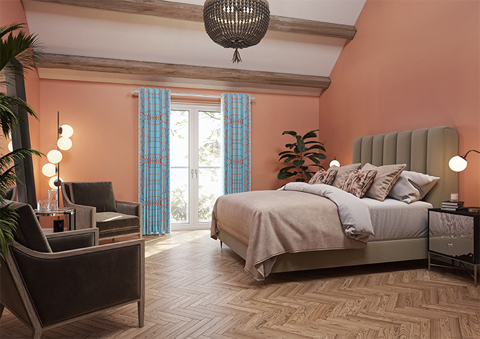 Bamboo Candy, Red Blue - Made To Measure Curtains - Image 8